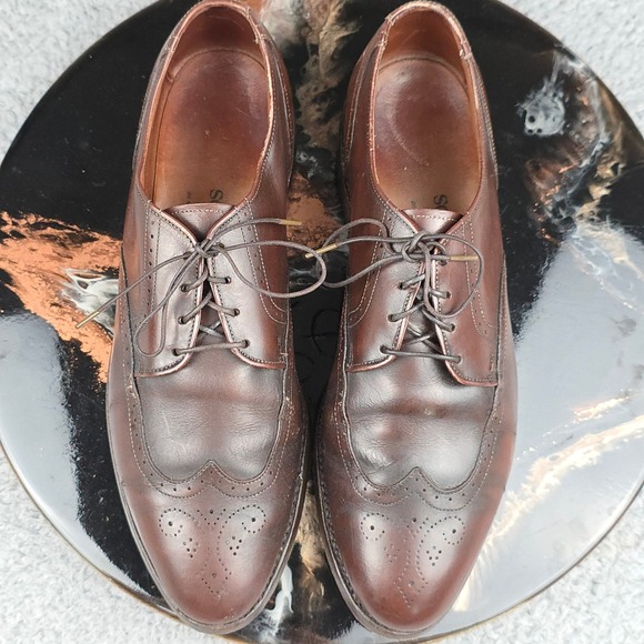 Allen Edmonds Kingswood Wingtip‎ Brown Leather Dress Shoes Mens Size 9.5 C